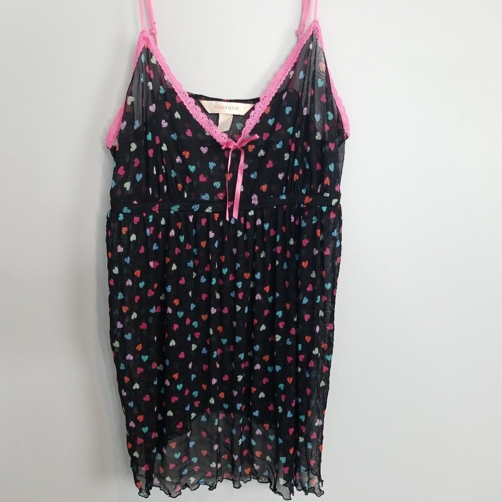 CACIQUE hearts babydoll lingerie  size XL 14/16